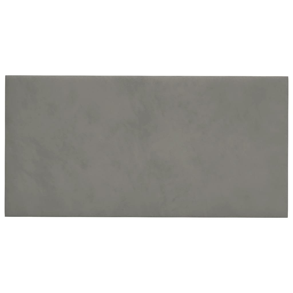 vægpaneler 12 stk. 30x15 cm 0,54 m² fløjl lysegrå