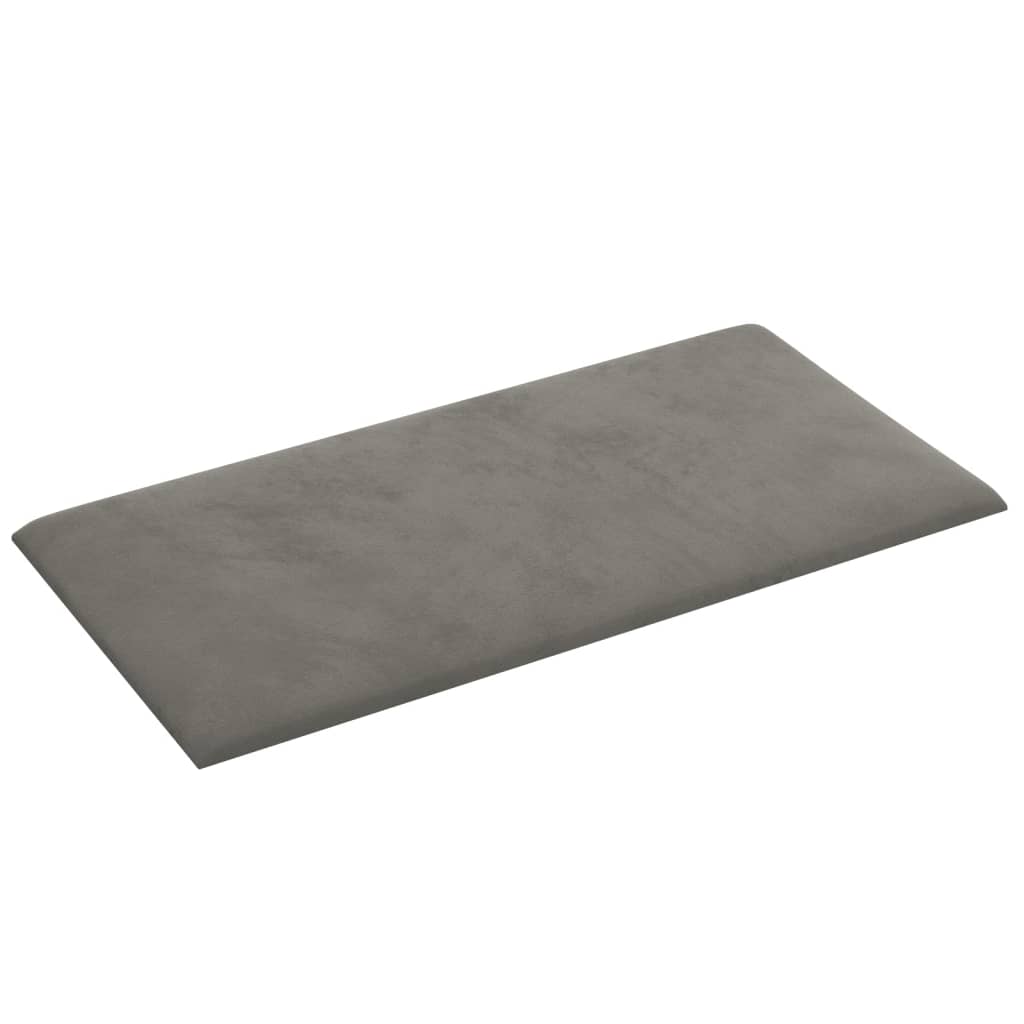 vægpaneler 12 stk. 30x15 cm 0,54 m² fløjl lysegrå