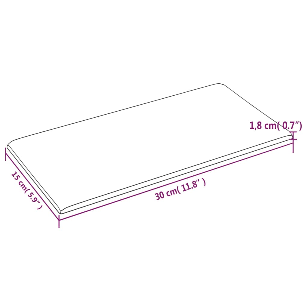 vægpaneler 12 stk. 30x15 cm 0,54 m² fløjl lysegrå