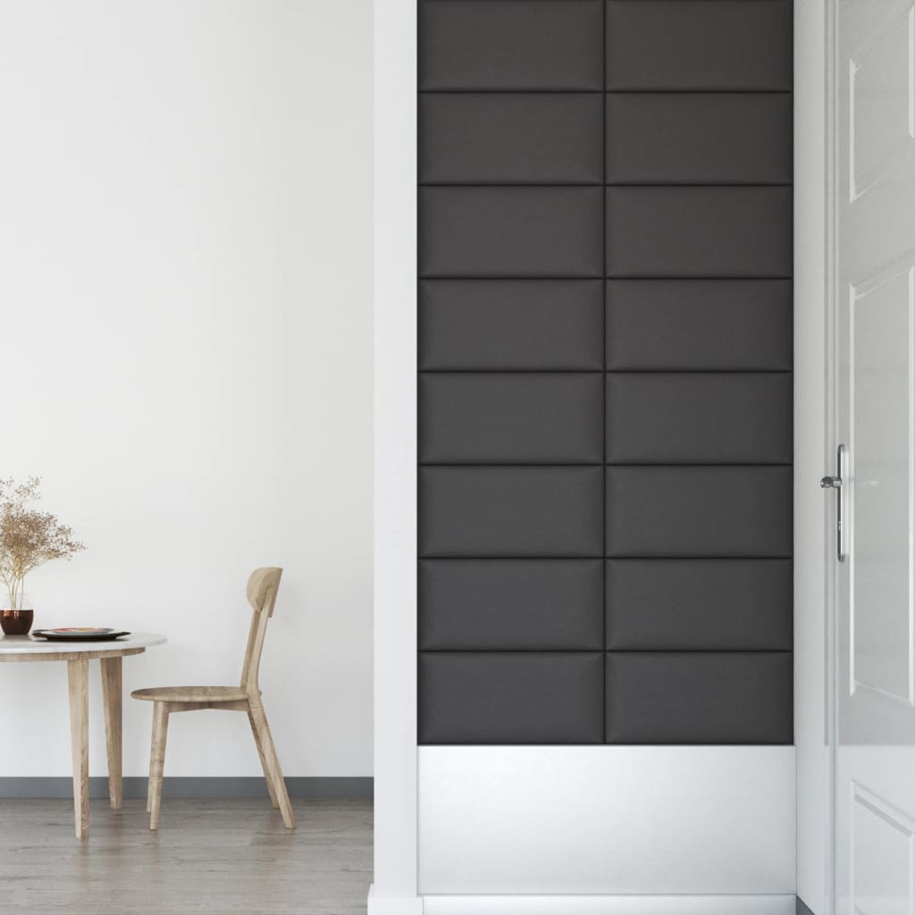 vægpaneler 12 stk. 60x30 cm 2,16 m² kunstlæder grå