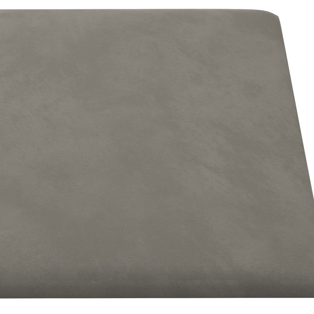vægpaneler 12 stk. 60x30 cm 2,16 m² fløjl lysegrå