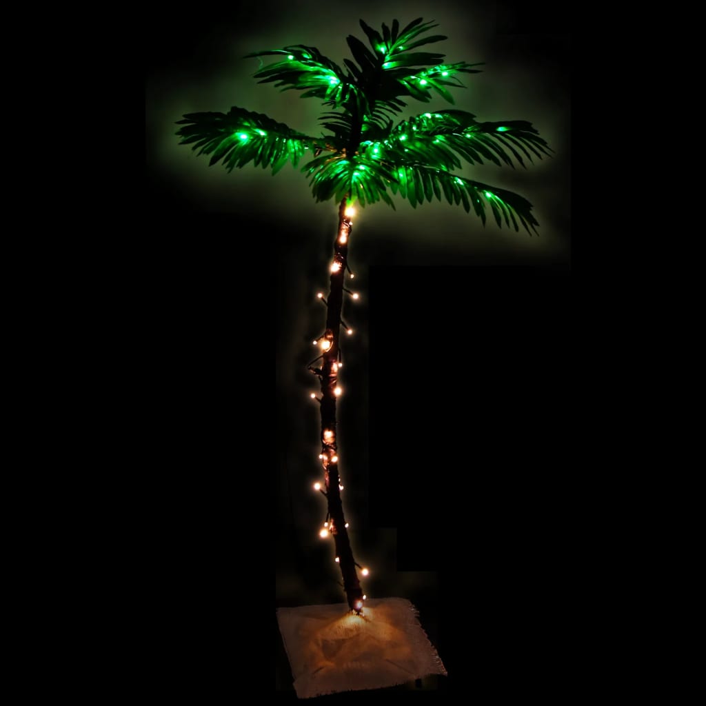 LED-palmetræ 120 cm 72 LED'er varmt hvidt lys hvid