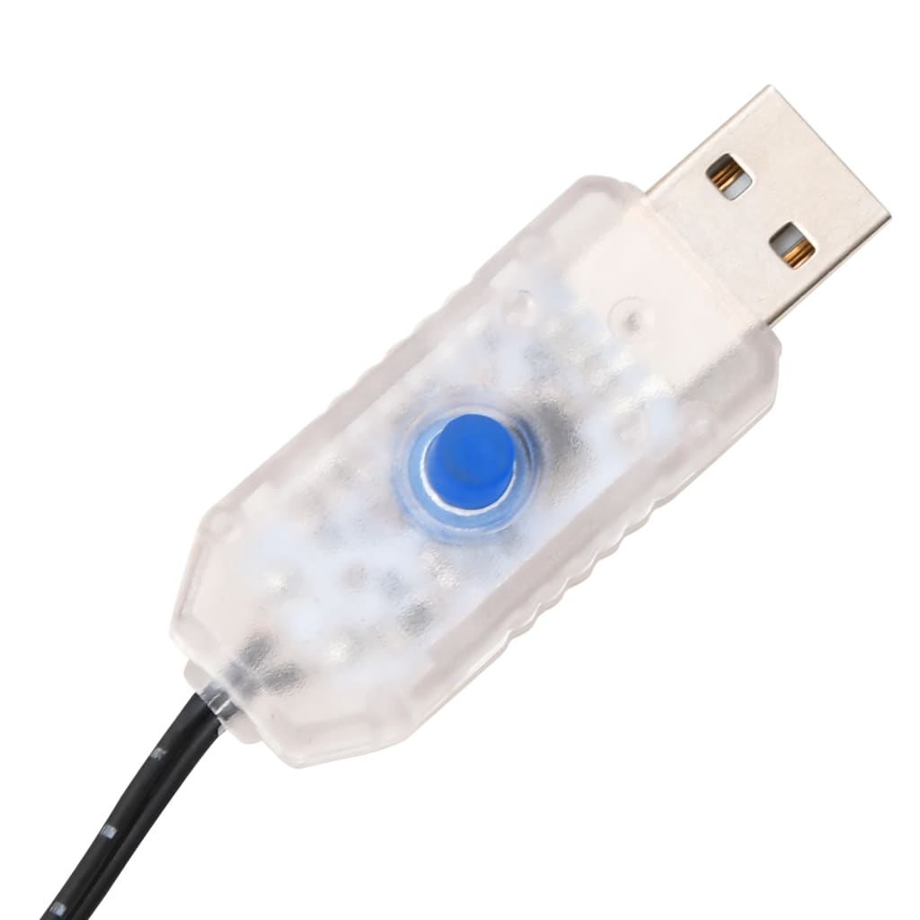 LED-palmetræ 220 cm 136 LED'er varmt hvidt lys hvid