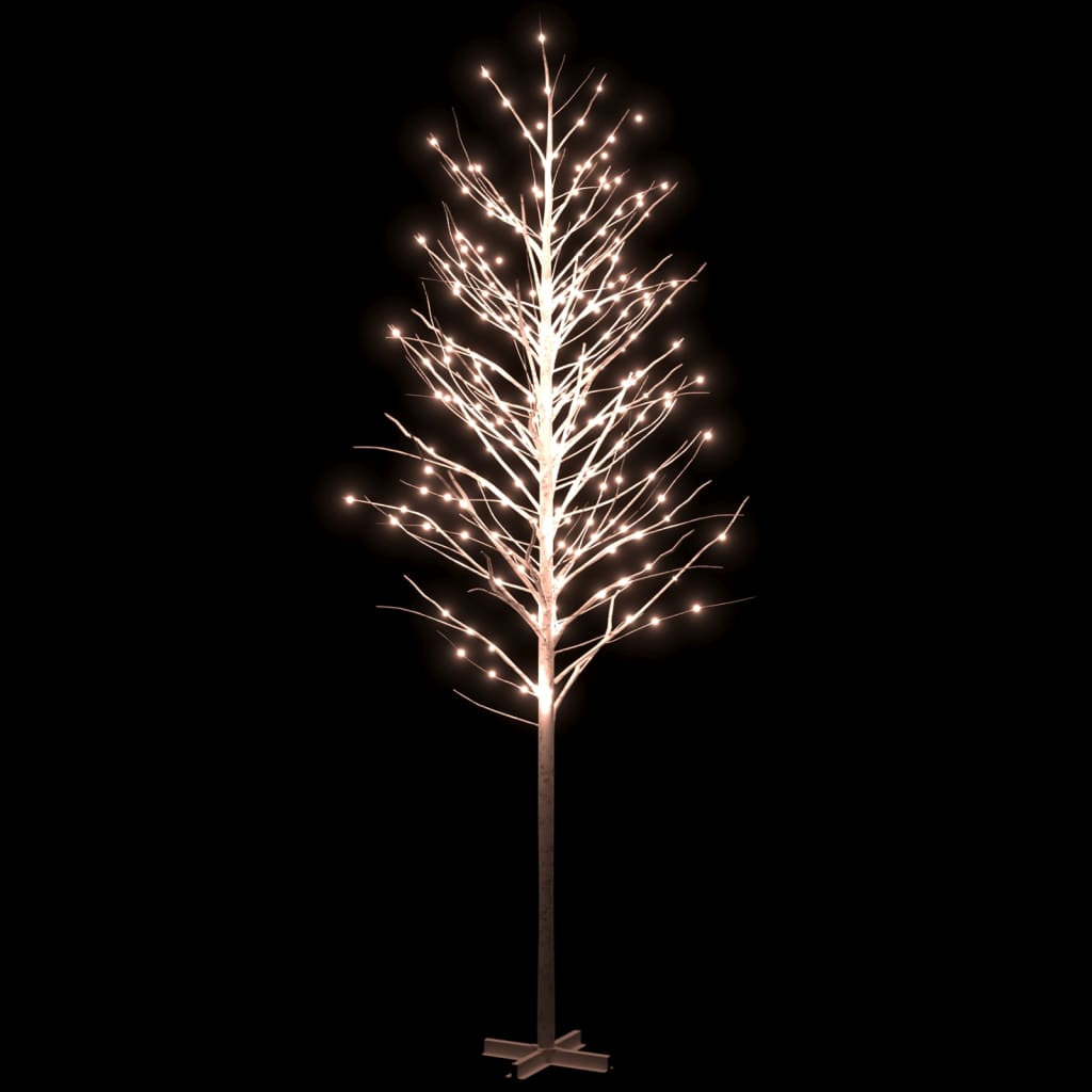 LED-birketræ 400 cm 672 LED'er varmt hvidt lys hvid