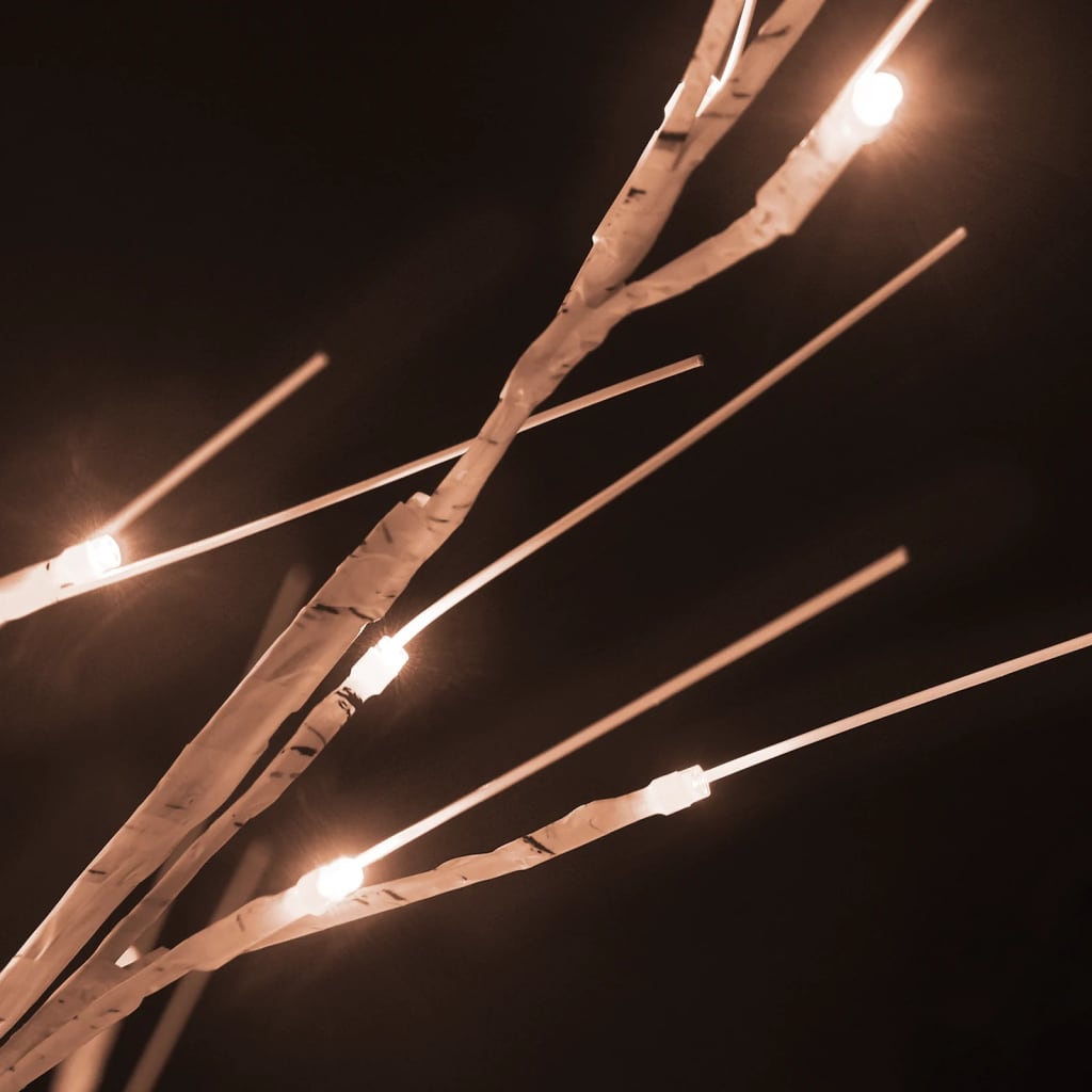 LED-birketræ 400 cm 672 LED'er varmt hvidt lys hvid