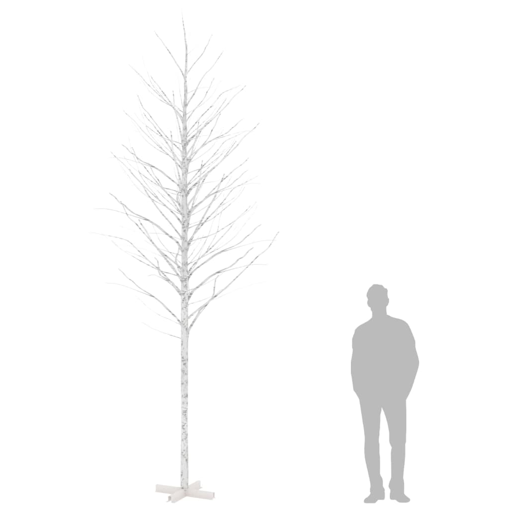 LED-birketræ 400 cm 672 LED'er varmt hvidt lys hvid