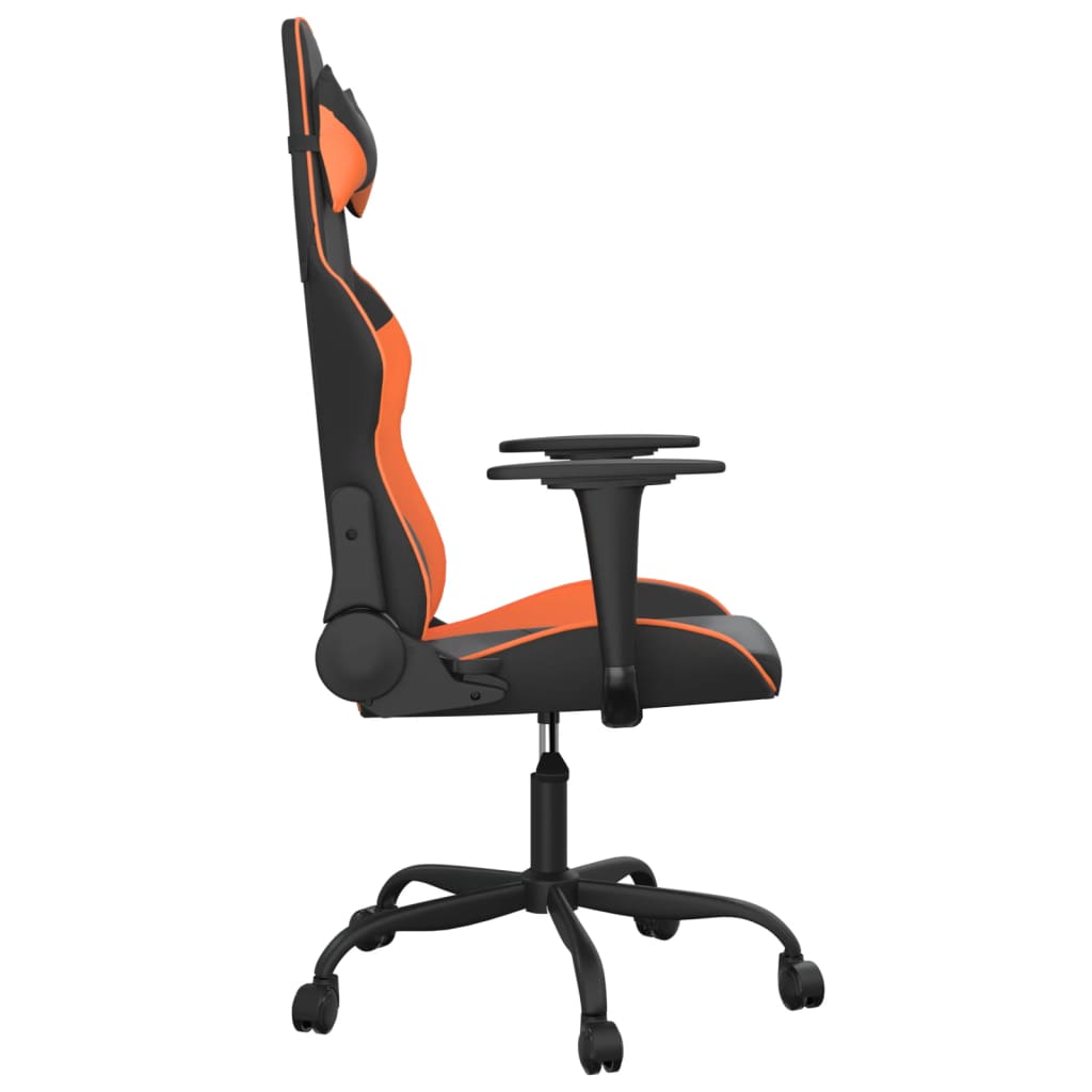 gamingstol m. massagefunktion kunstlæder sort og orange