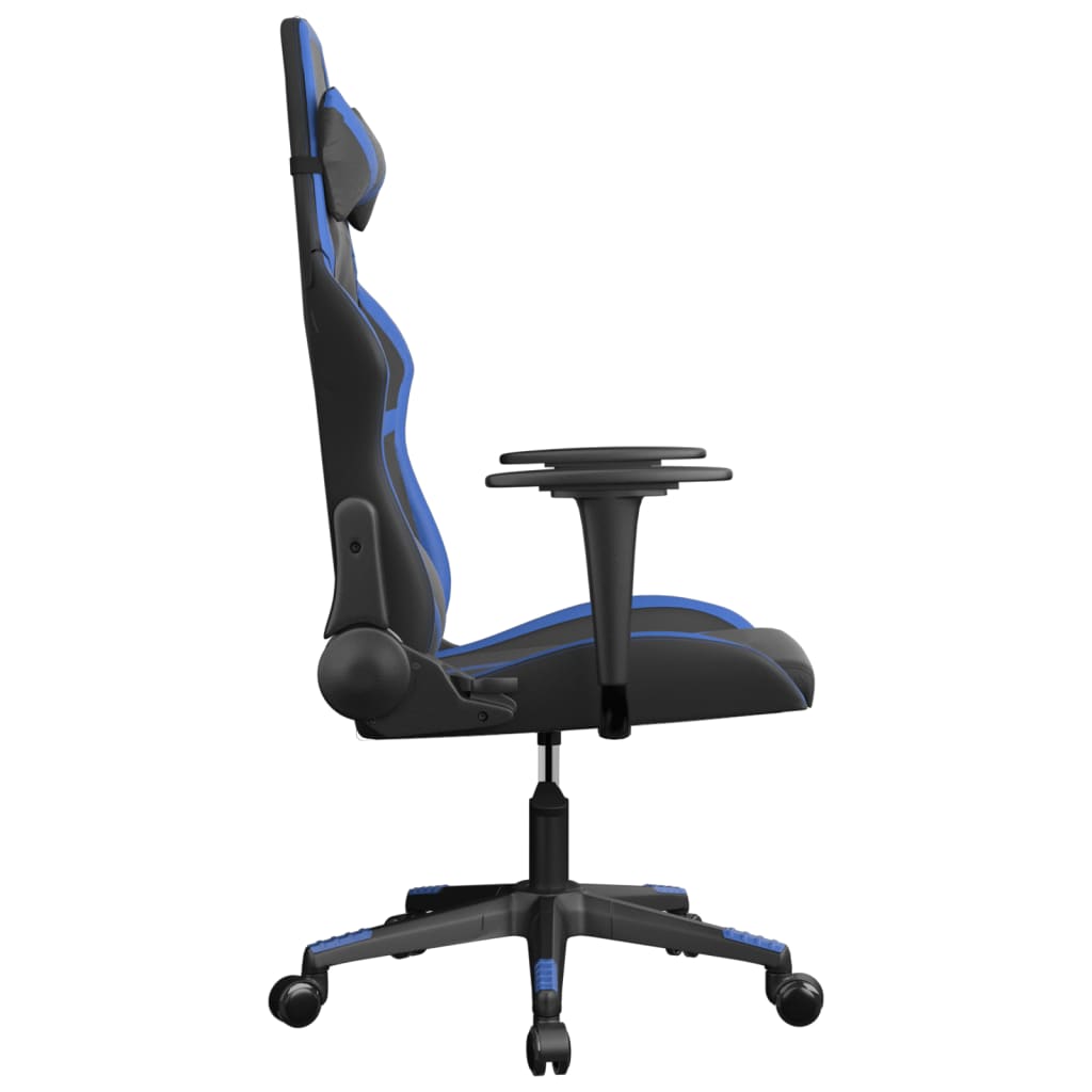 gamingstol m. massagefunktion kunstlæder sort og blå
