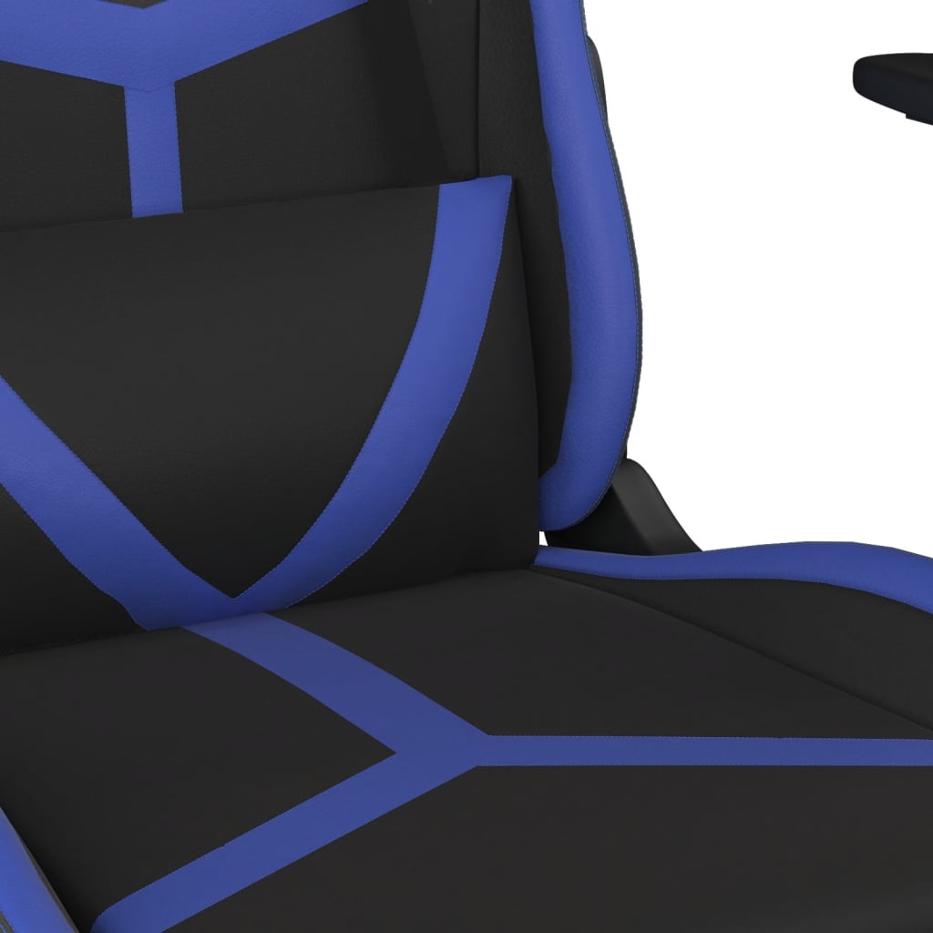 gamingstol m. massagefunktion kunstlæder sort og blå