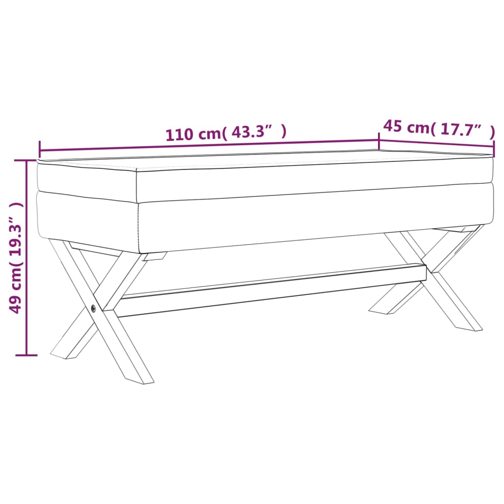 opbevaringsskammel 110x45x49 cm hør