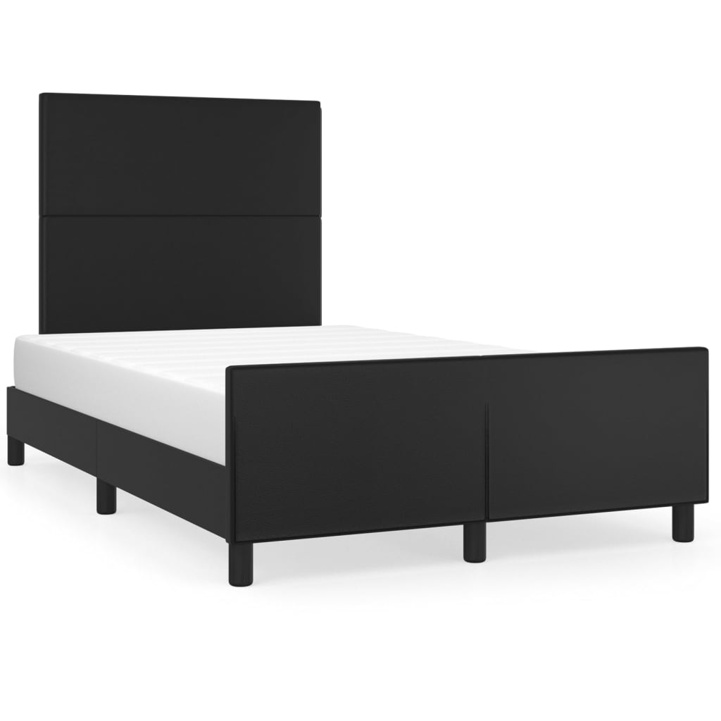 sengeramme med sengegavl 120x200 cm kunstlæder sort