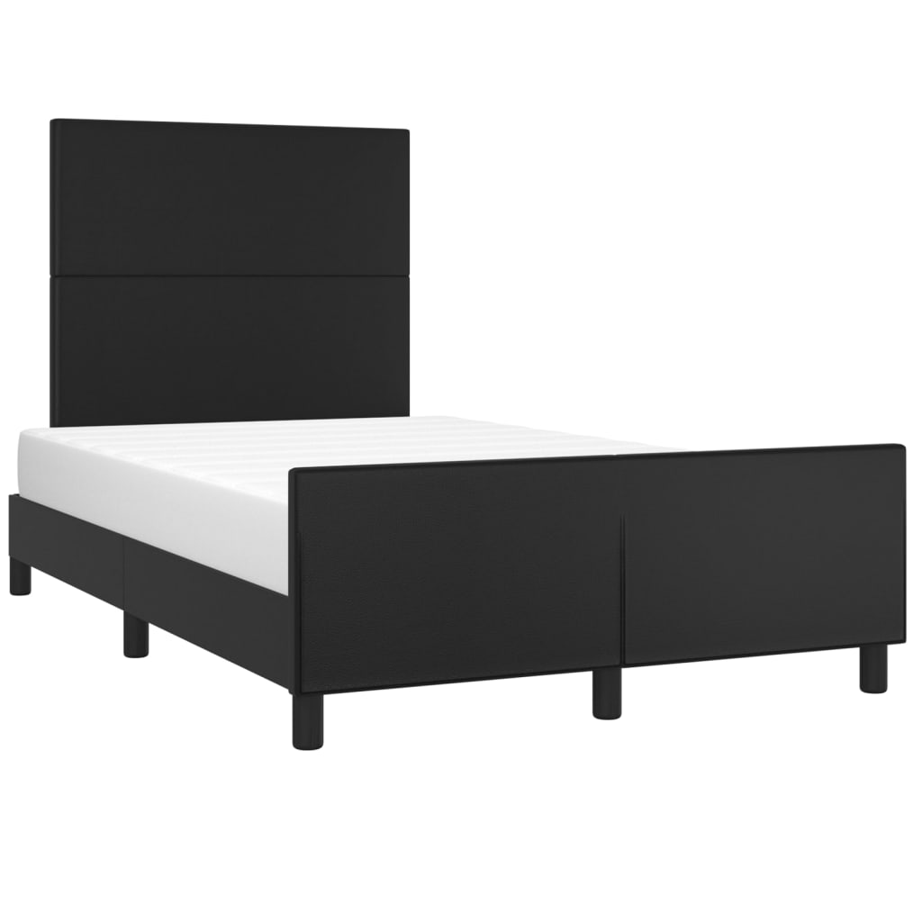 sengeramme med sengegavl 120x200 cm kunstlæder sort