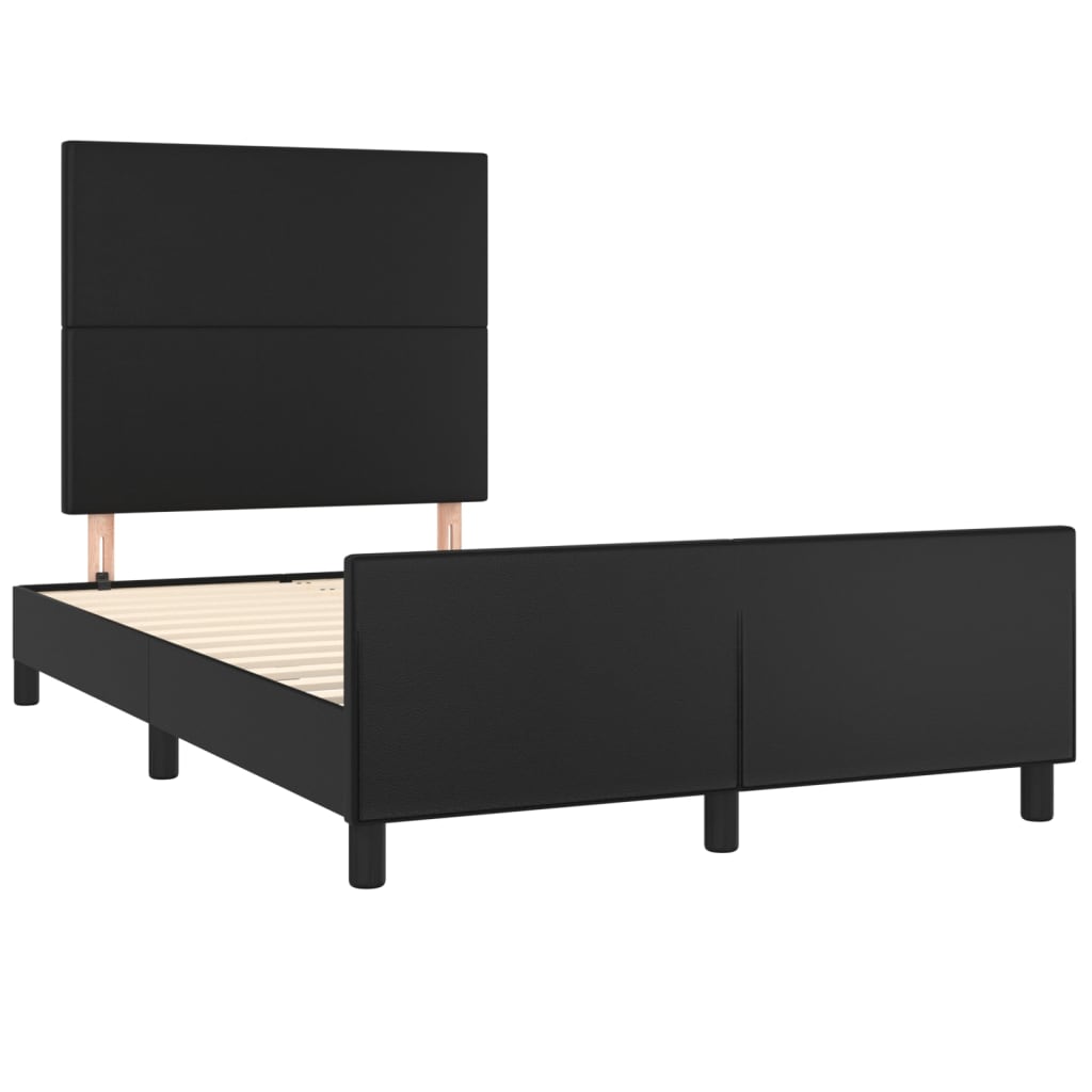 sengeramme med sengegavl 120x200 cm kunstlæder sort
