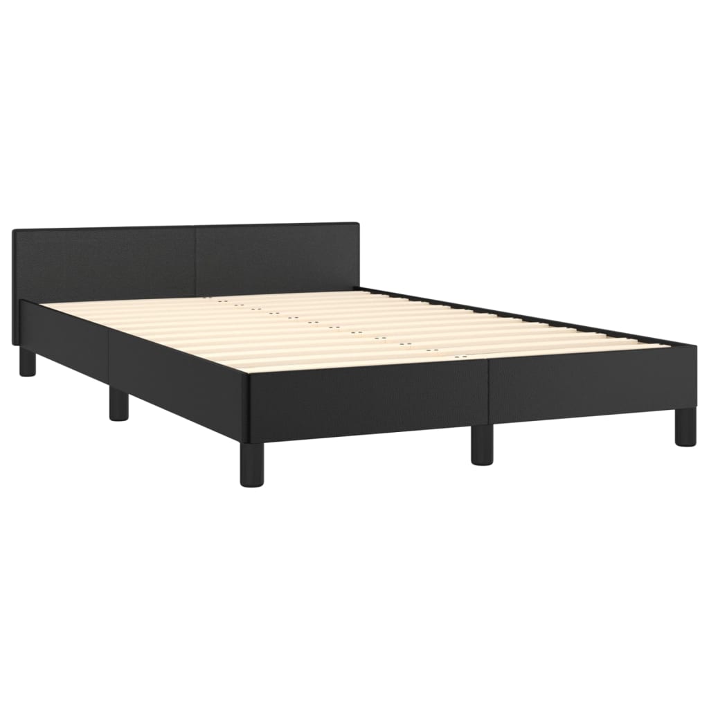 sengeramme med sengegavl 120x200 cm kunstlæder sort