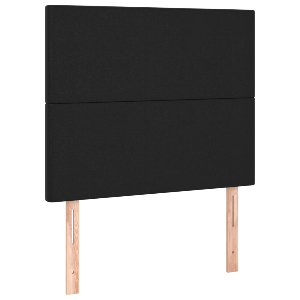 sengeramme med sengegavl 120x200 cm kunstlæder sort