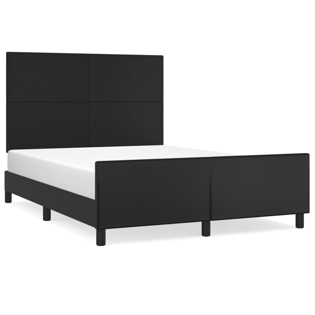 sengeramme med sengegavl 140x200 cm kunstlæder sort