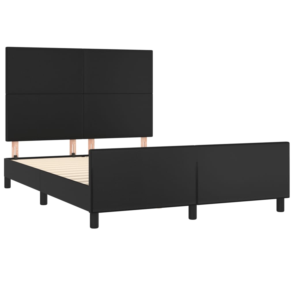 sengeramme med sengegavl 140x200 cm kunstlæder sort