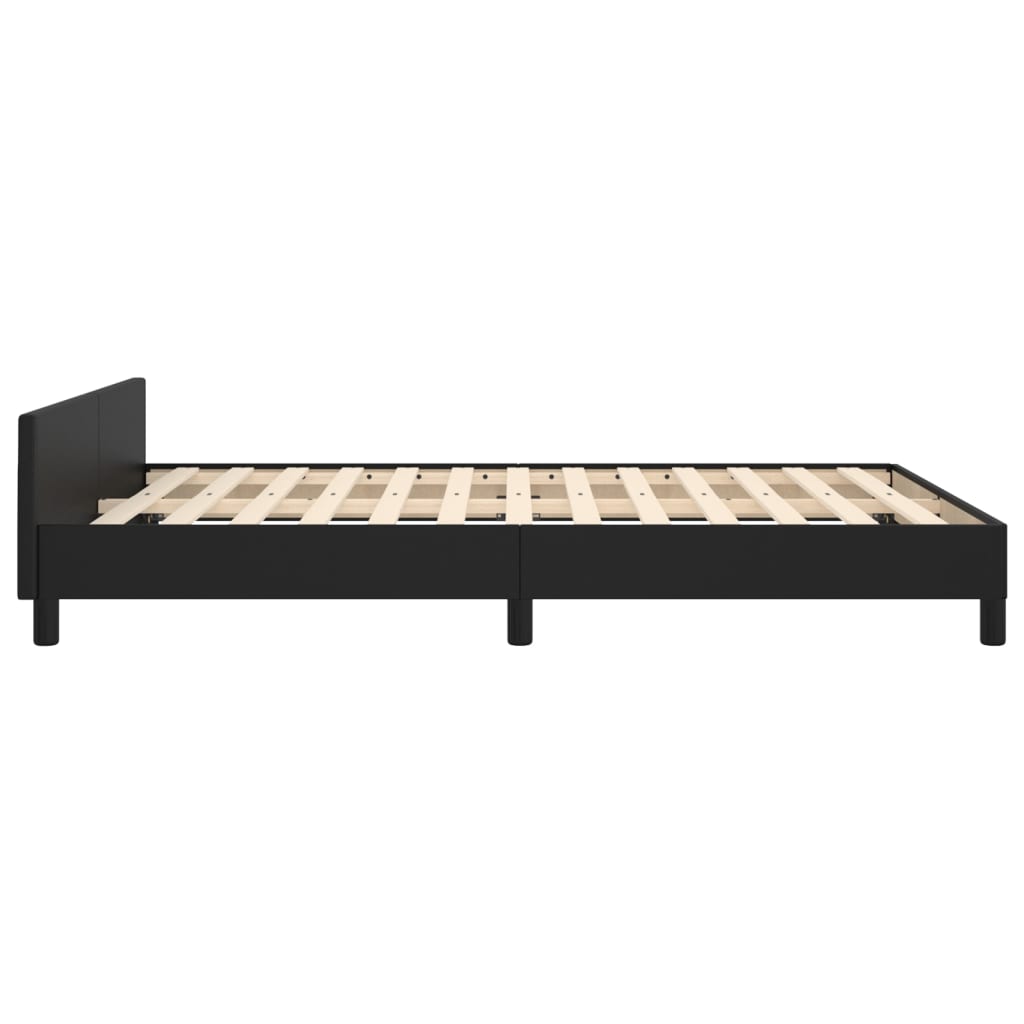 sengeramme med sengegavl 140x200 cm kunstlæder sort