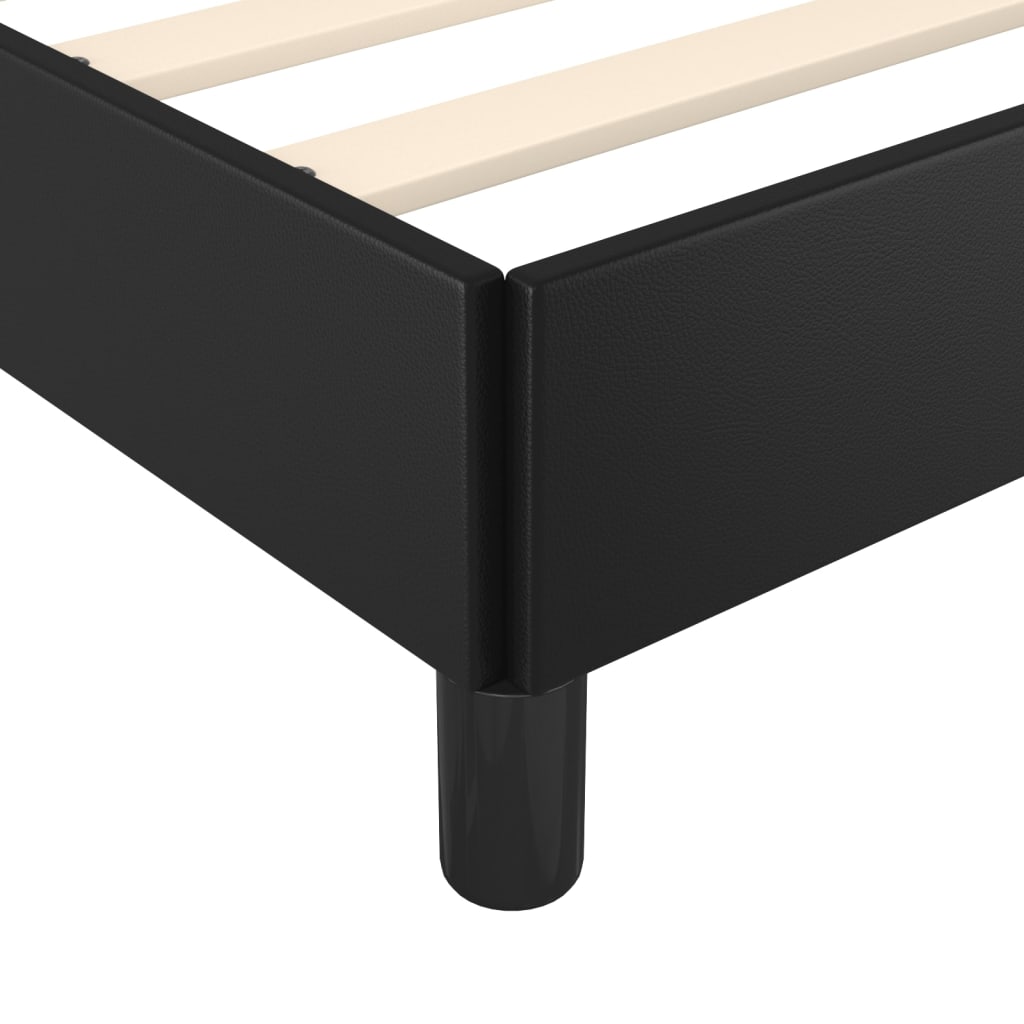 sengeramme med sengegavl 140x200 cm kunstlæder sort