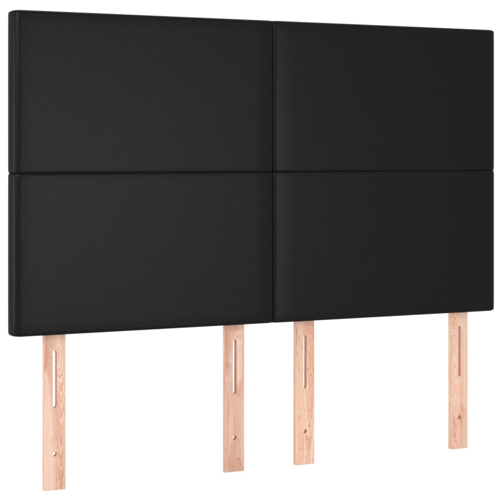 sengeramme med sengegavl 140x200 cm kunstlæder sort