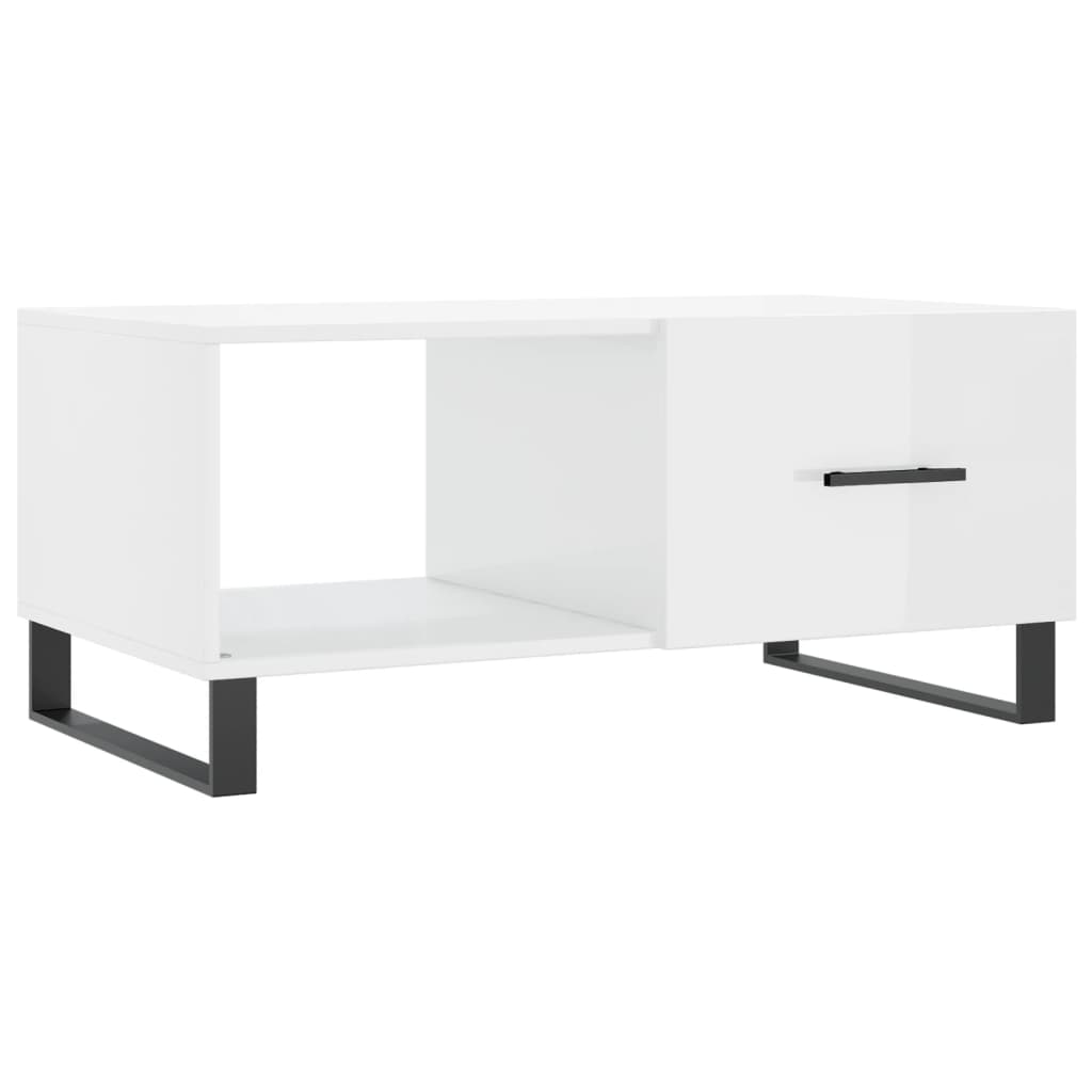sofabord 90x50x40 cm konstrueret træ hvid højglans