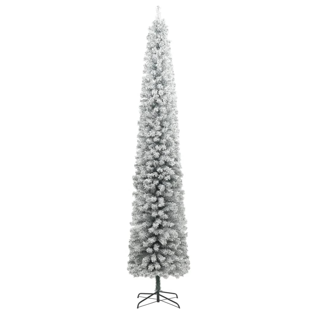 smal julgran med julgransfot och snö 270 cm PVC