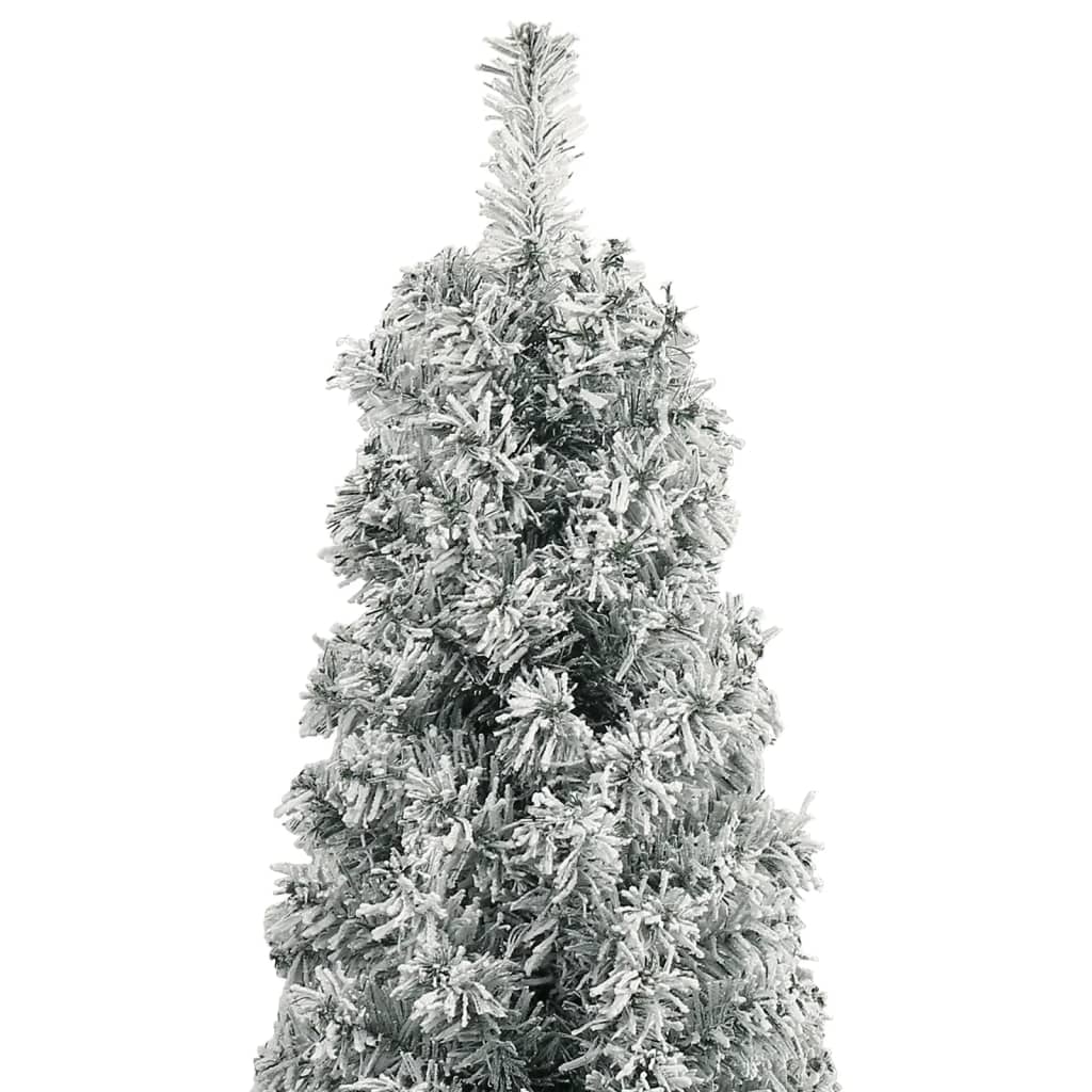 smalt juletræ med juletræsfod og sne 300 cm PVC