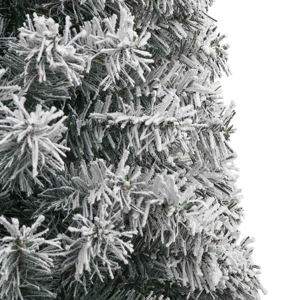 smalt juletræ med juletræsfod og sne 300 cm PVC