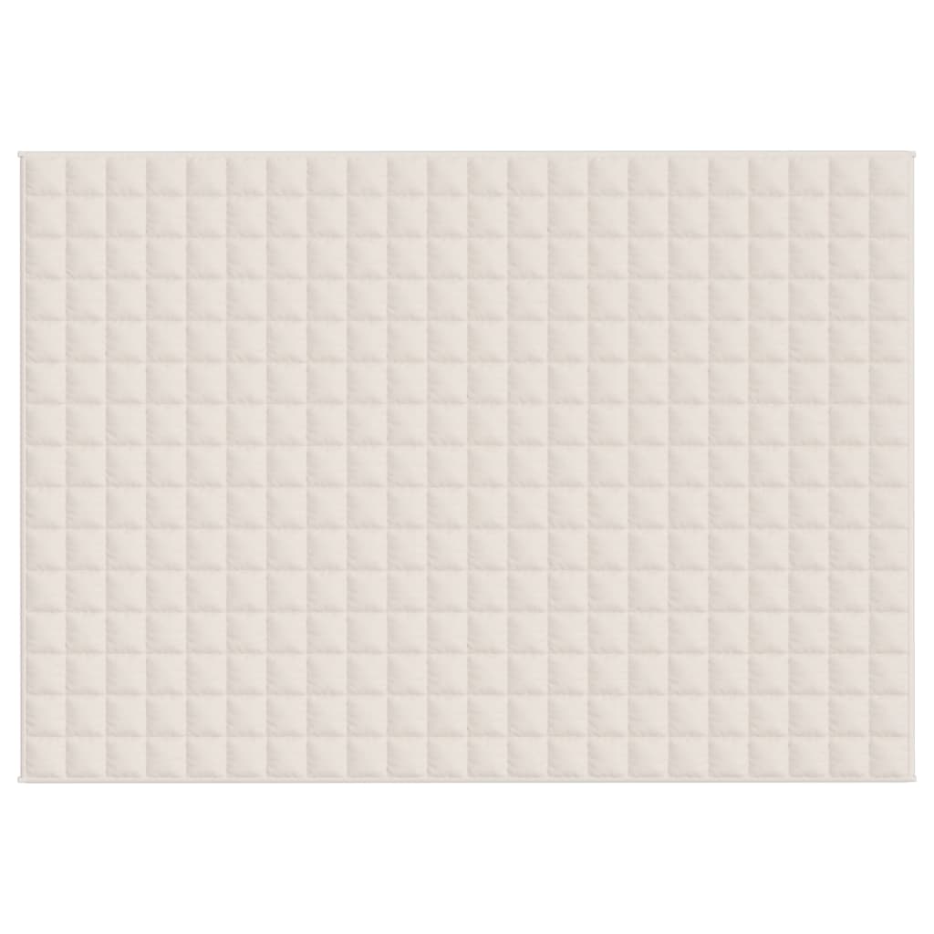 tyngdetæppe 155x220 cm 11 kg stof lys cremefarve