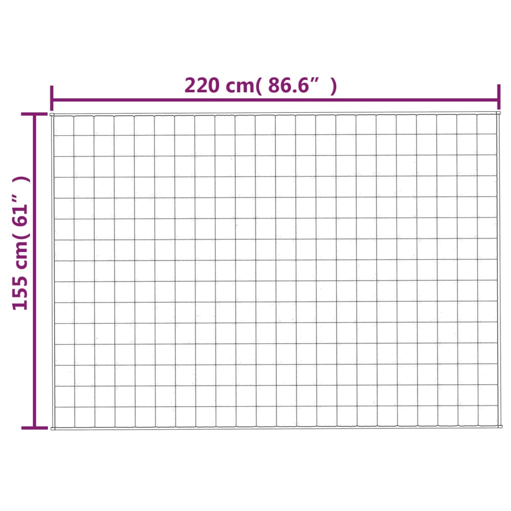 tyngdetæppe 155x220 cm 11 kg stof lys cremefarve