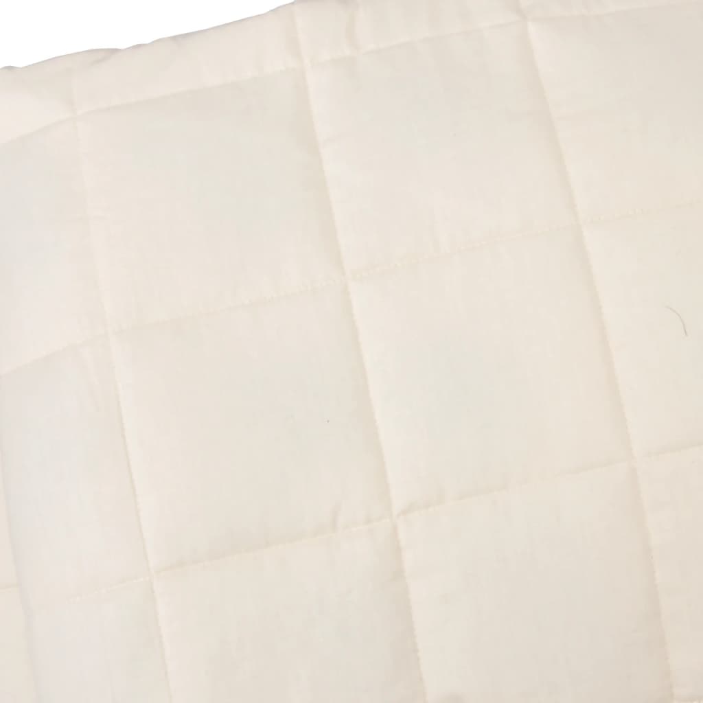 tyngdetæppe 220x235 cm 15 kg stof lys cremefarve