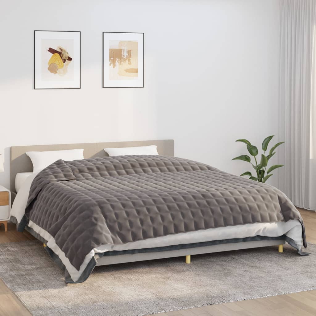 tyngdetæppe 220x260 cm 15 kg stof grå