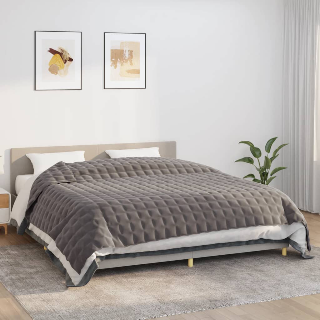 tyngdetæppe 235x290 cm 11 kg stof grå