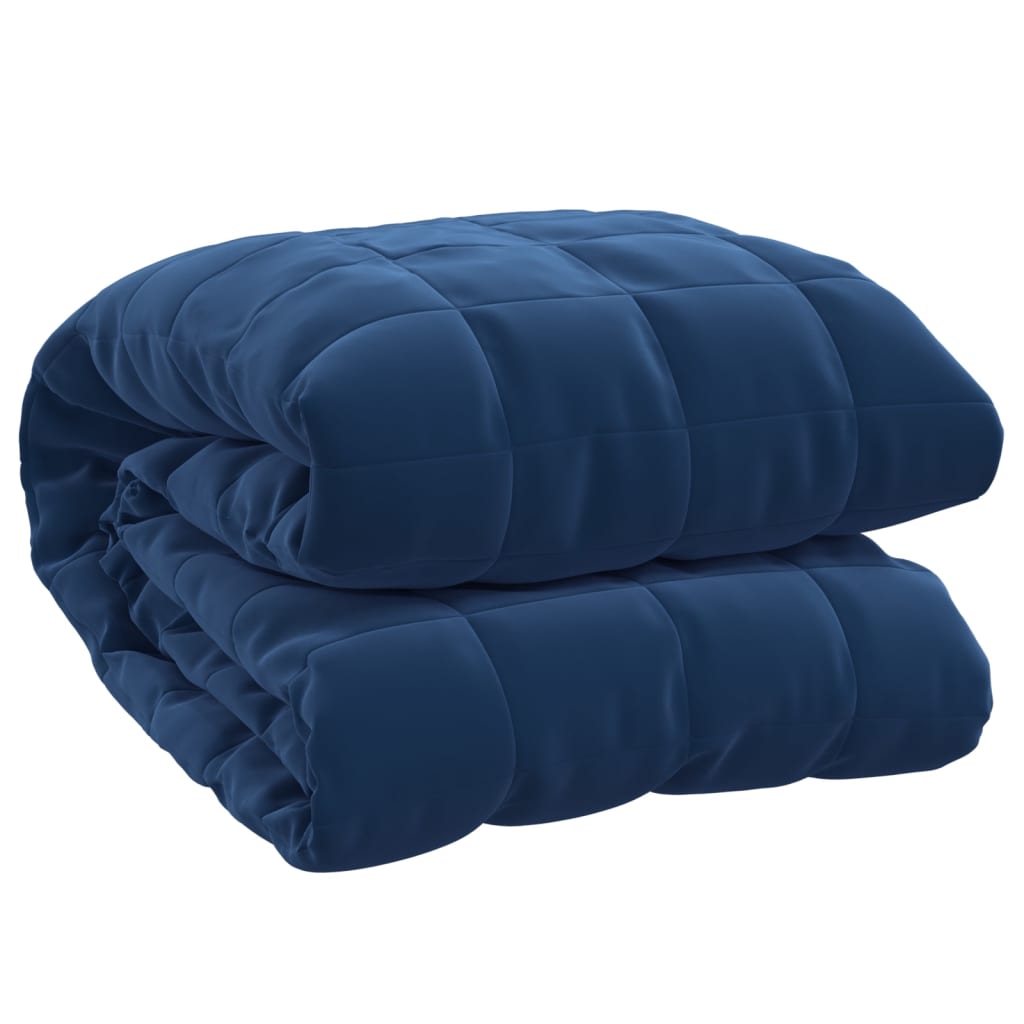 tyngdetæppe 220x235 cm 11 kg stof blå
