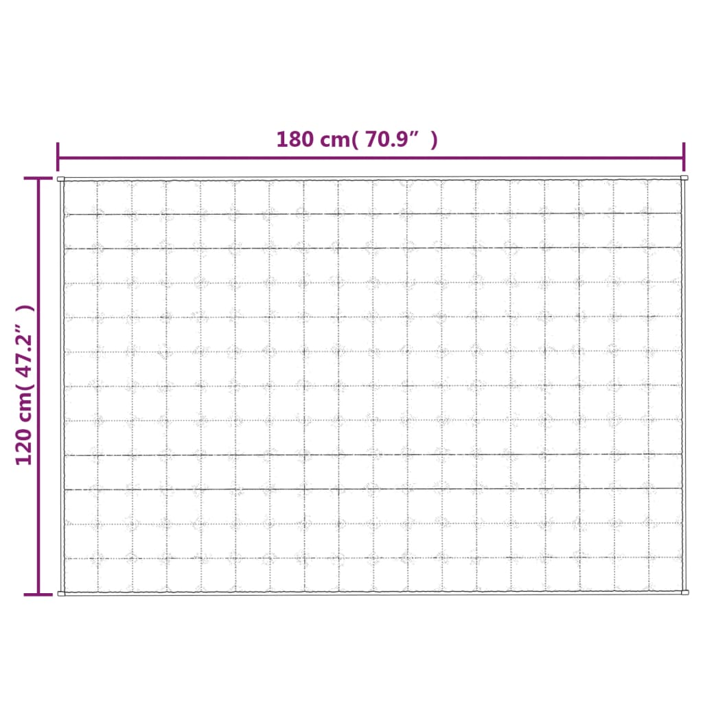 tyngdetæppe 120x180 cm 9 kg stof lys cremefarve