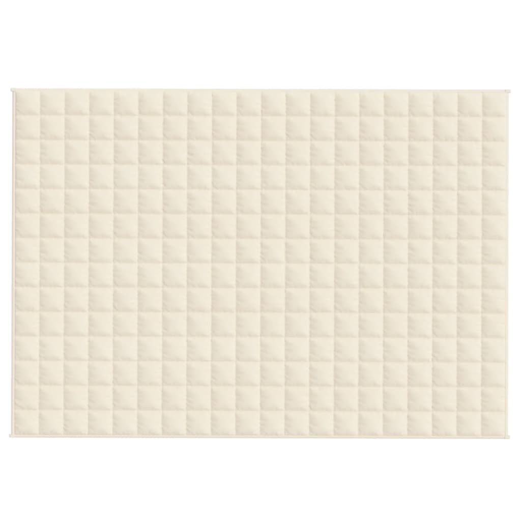 tyngdetæppe 138x200 cm 10 kg stof lys cremefarve