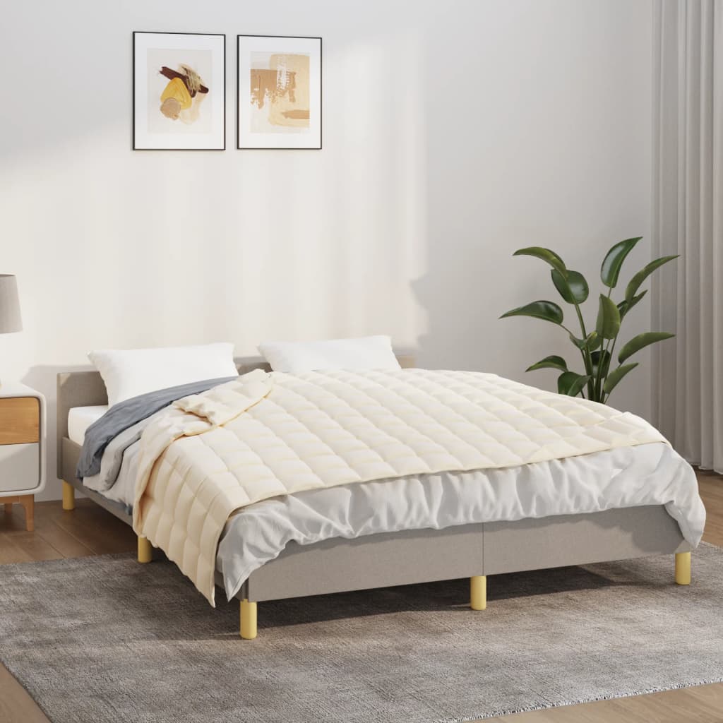 tyngdetæppe 138x200 cm 10 kg stof lys cremefarve