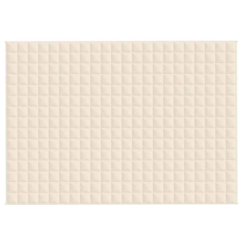tyngdetæppe 155x220 cm 7 kg stof lys cremefarve