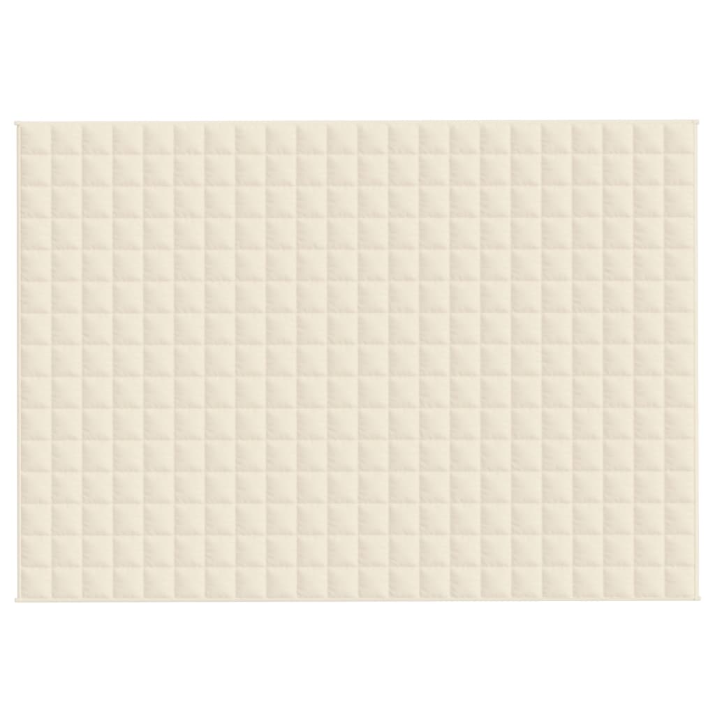 tyngdetæppe 155x220 cm 11 kg stof lys cremefarve