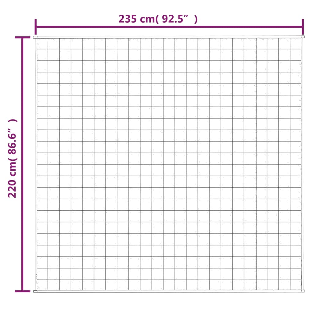 tyngdetæppe 220x235 cm 15 kg stof lys cremefarve