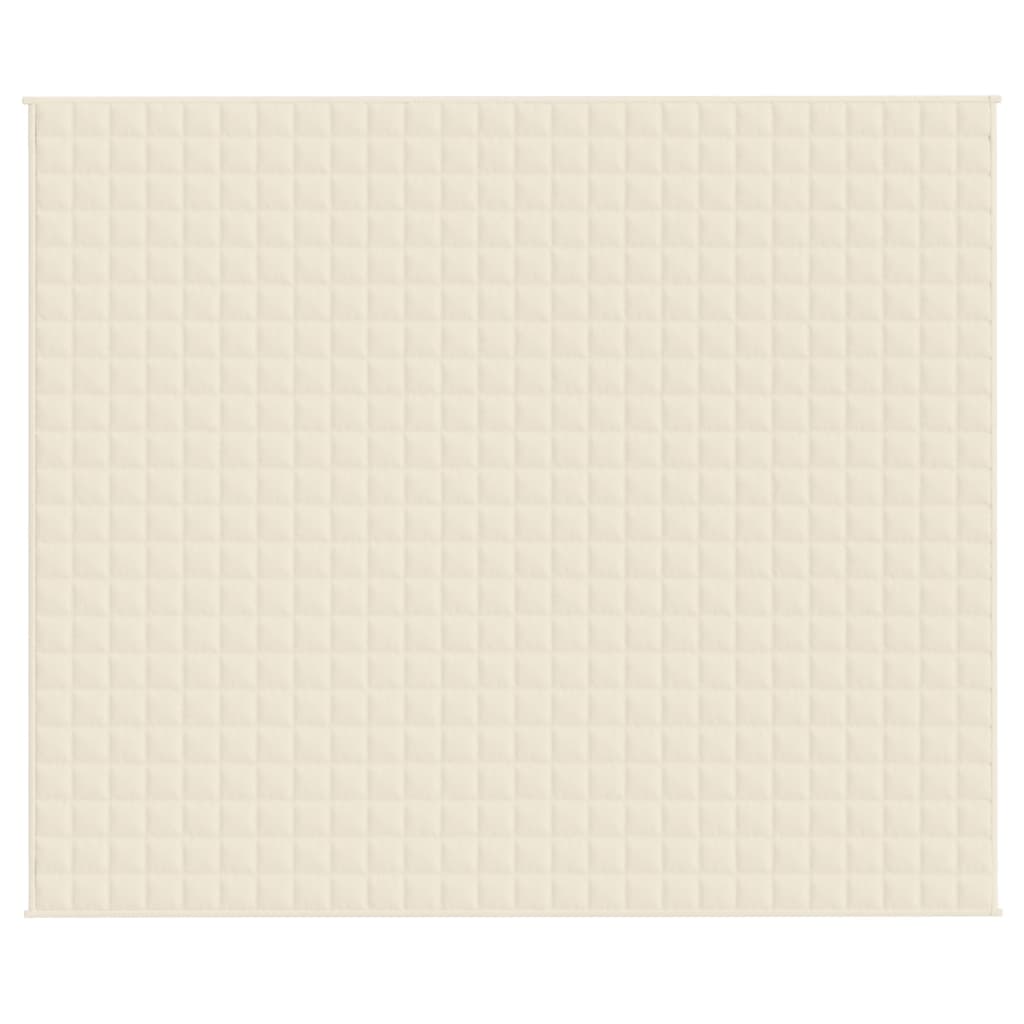 tyngdetæppe 220x260 cm 11 kg stof lys cremefarve