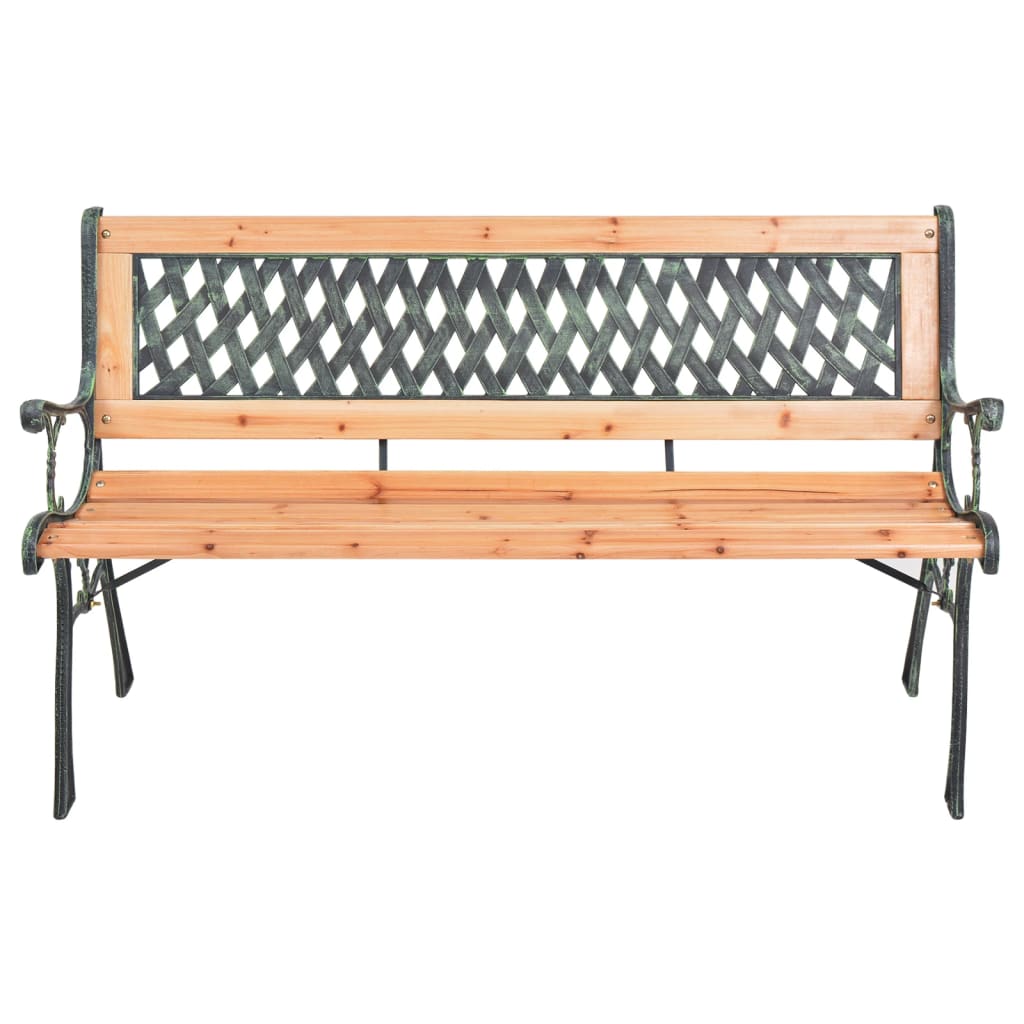 havebænk 116 cm støbejern og massivt grantræ