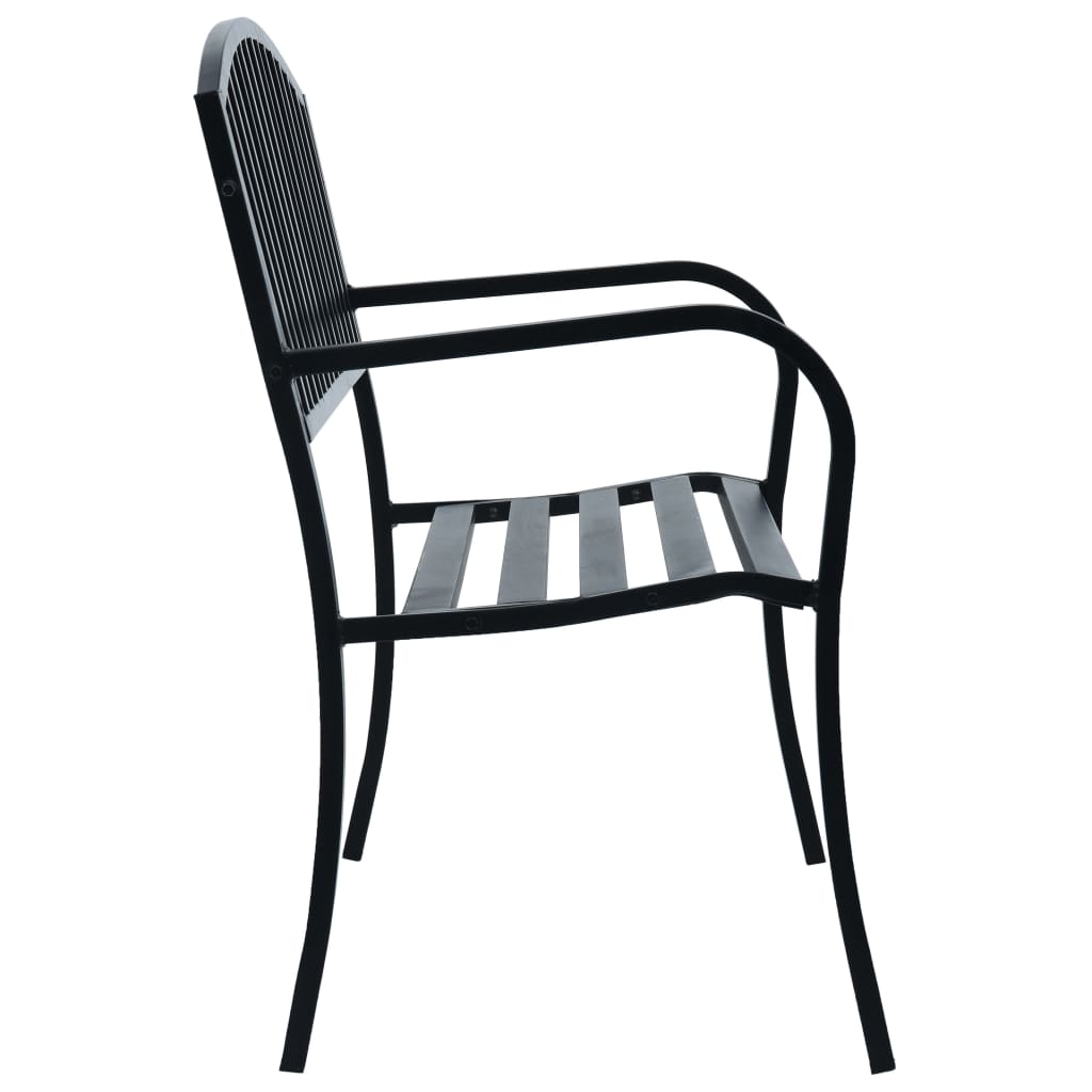 havebænk 120 cm stål sort