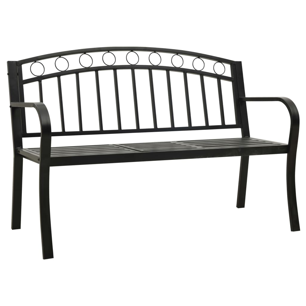 havebænk med bord 120 cm stål sort