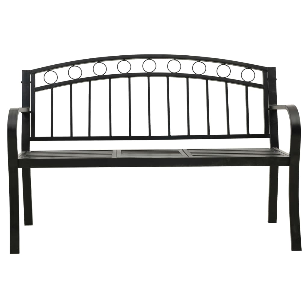 havebænk med bord 120 cm stål sort