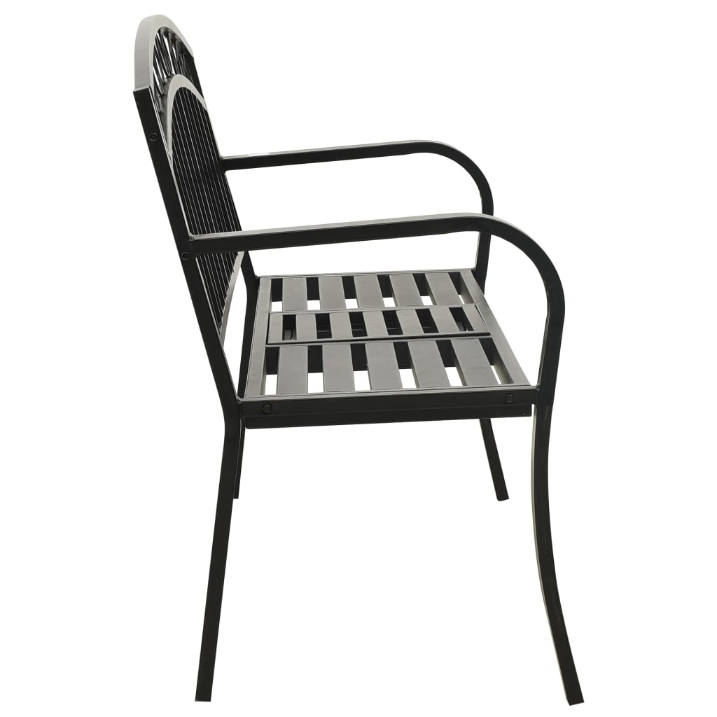 havebænk med bord 120 cm stål sort