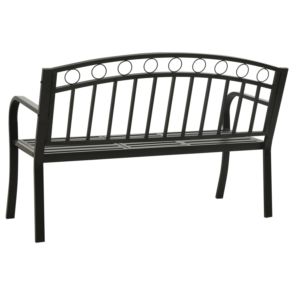 havebænk med bord 120 cm stål sort