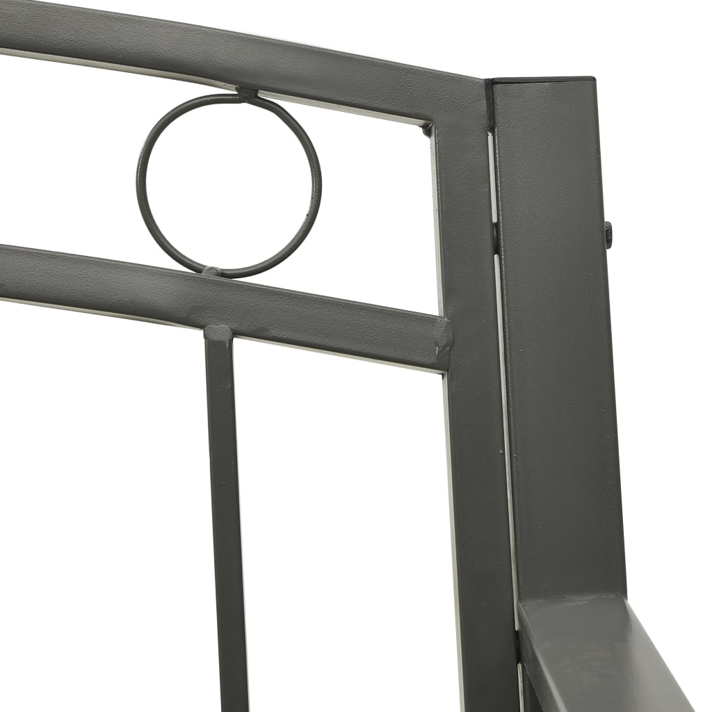 havebænk med bord 120 cm stål grå