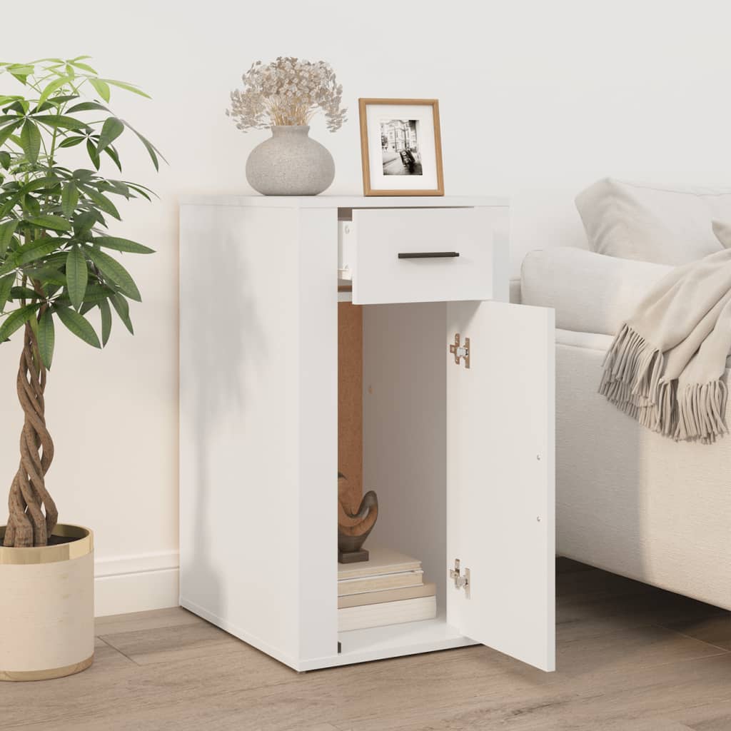 skrivebordsskab 40x49x75 cm konstrueret træ hvid