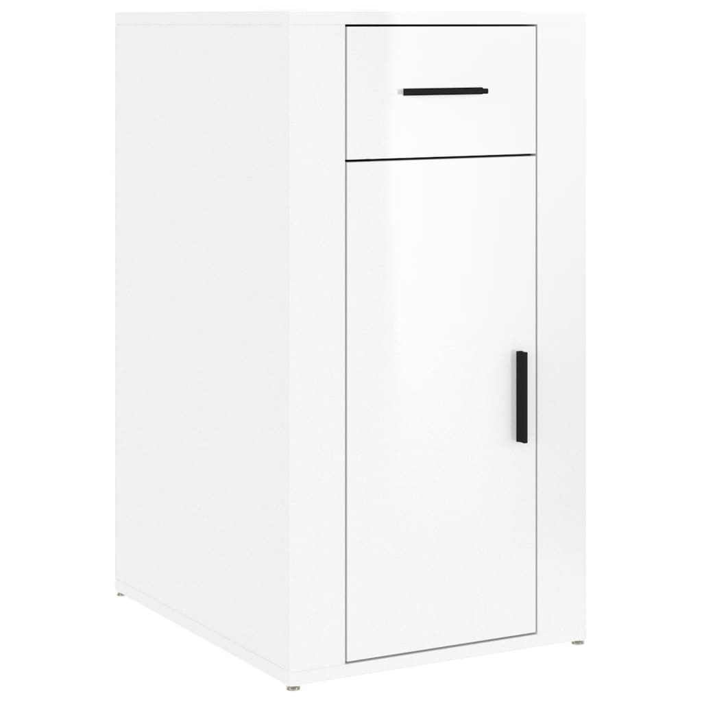skrivebordsskab 40x49x75 cm konstrueret træ hvid højglans